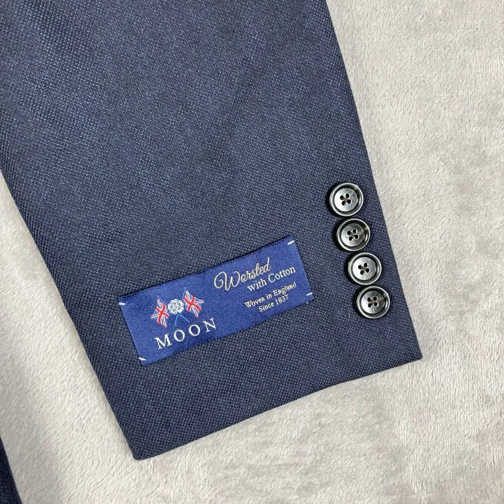 J.Crew Ludlow Suit Jacket Mens 38R Navy Cotton Wool Slim Blazer Business